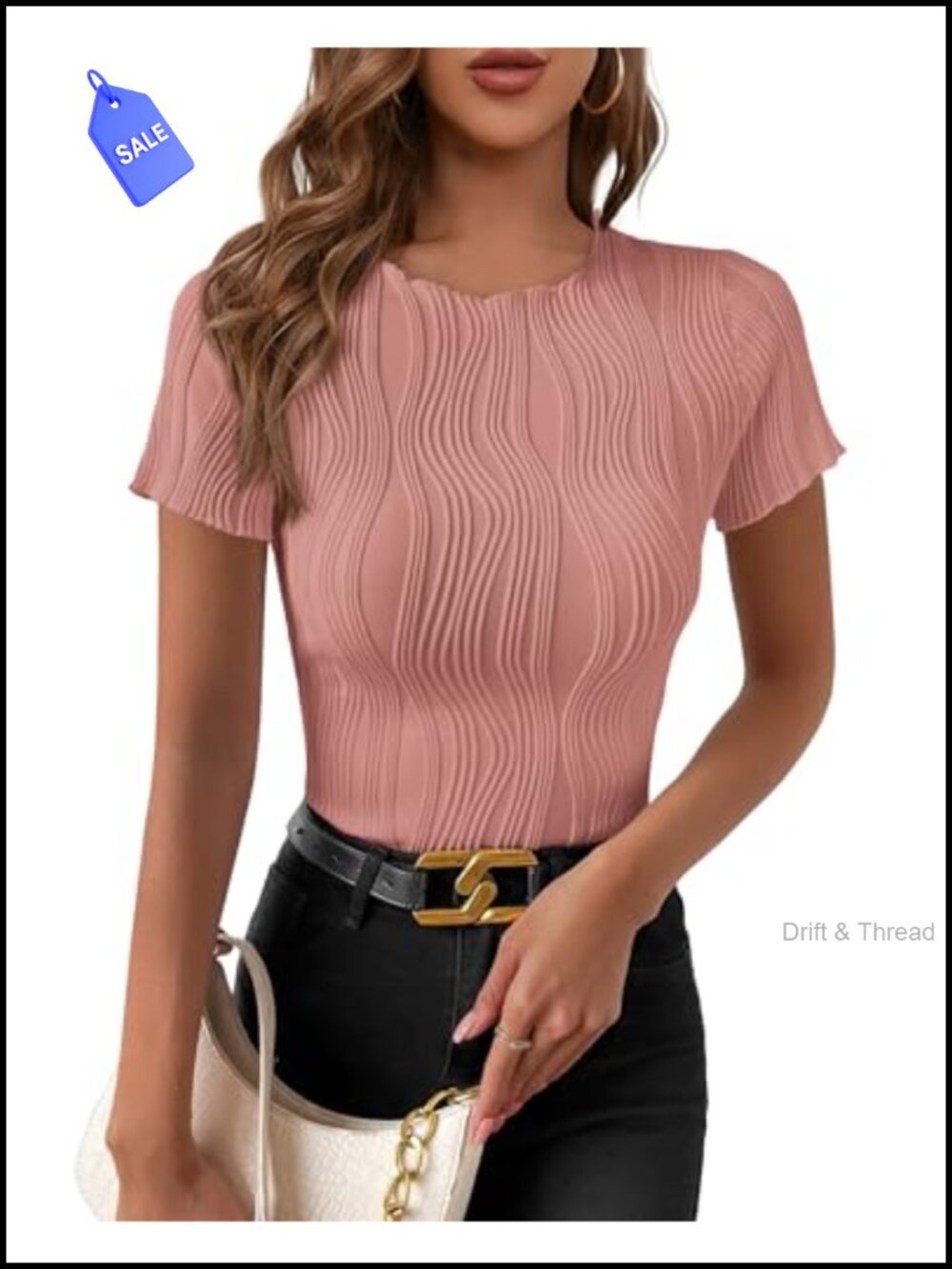 Textured Knit Fitted Crop Top Short Sleeve Slim Fit Y2K Summer Tee